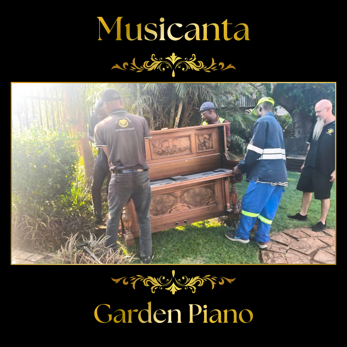 Piano donated by The Piano Friend as a garden feature at Musicanta music school, Pretoria